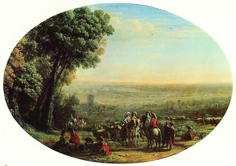 Claude Lorrain Belagerung von La Rochelle durch die Truppen Ludwigs XIII., Oval Sweden oil painting art